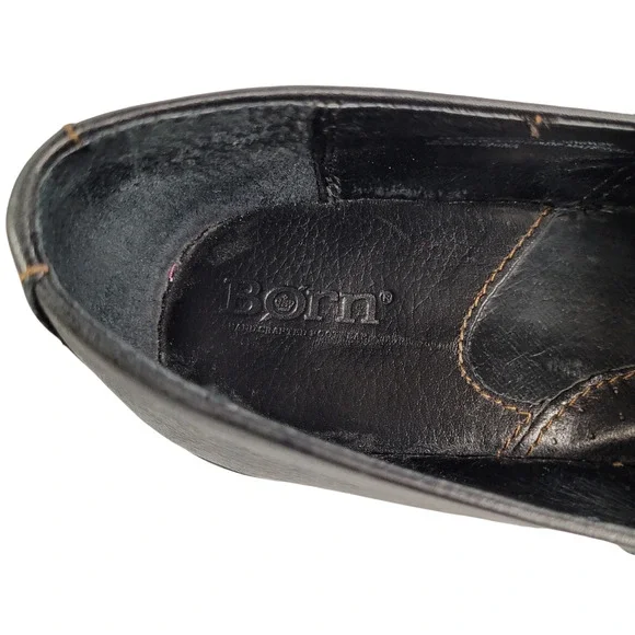 Born size 10 black leather work clogs nursing walking - Picture 9 of 9